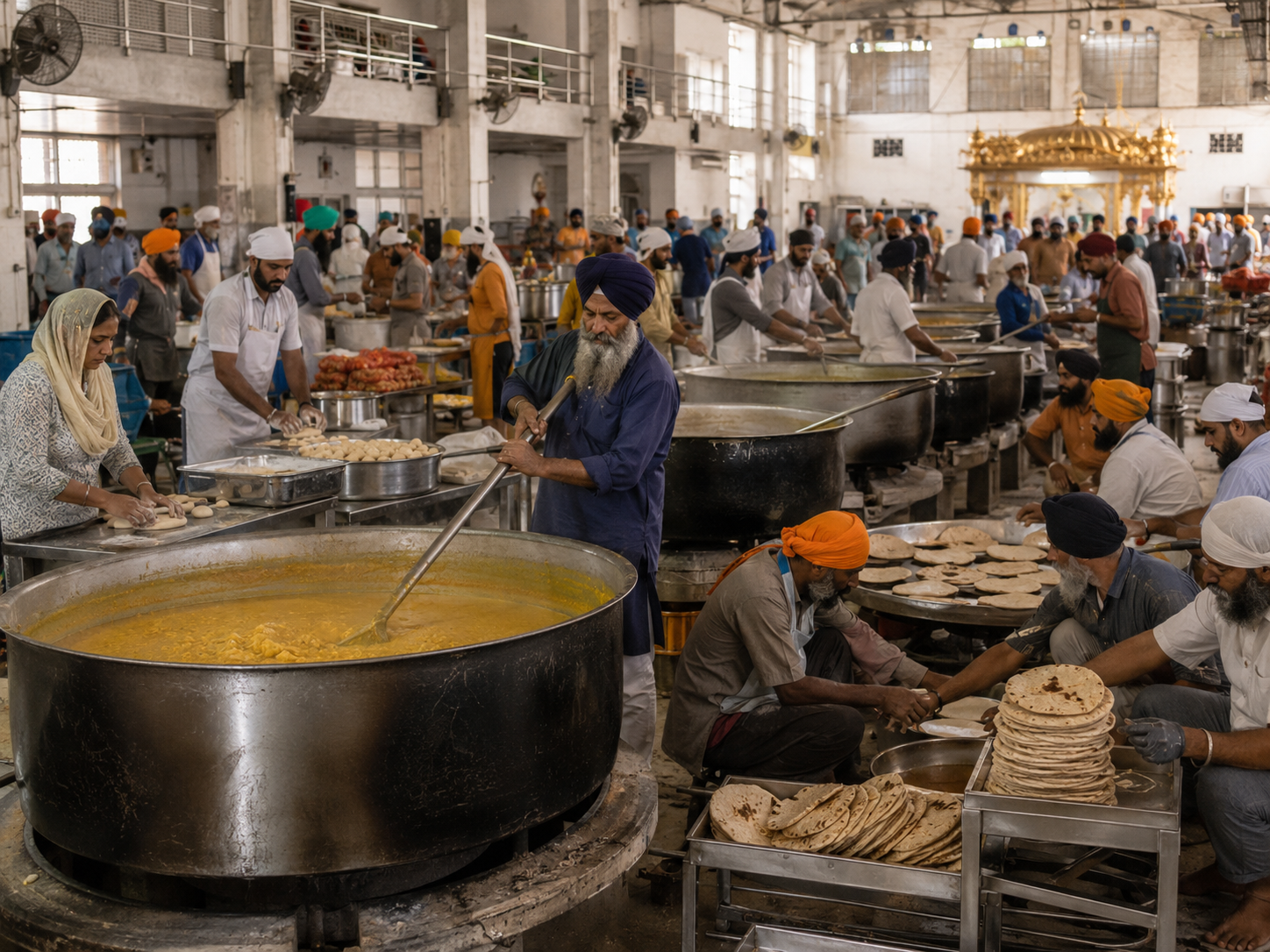 Naponta 100 ezer ember eszik ingyen India óriáskonyhájában